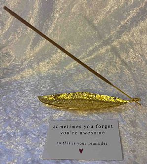 Golden Leaf Metal Incense Holder